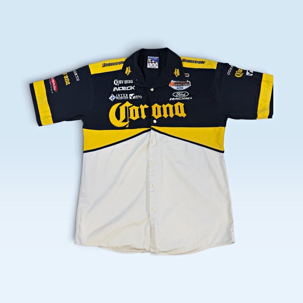 Vintage Champ Car World Series Ford Racing Crew Shirt Corona Size Large Y2K Pit